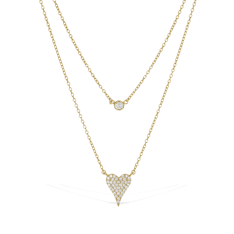 Layered Pointed Heart Necklace
