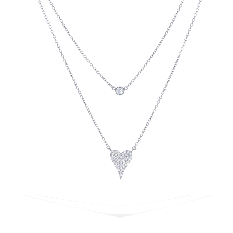 Layered Pointed Heart Necklace