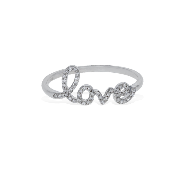 Diamond Love Script Ring