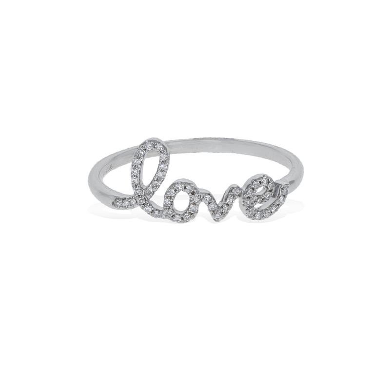 Diamond Love Script Ring