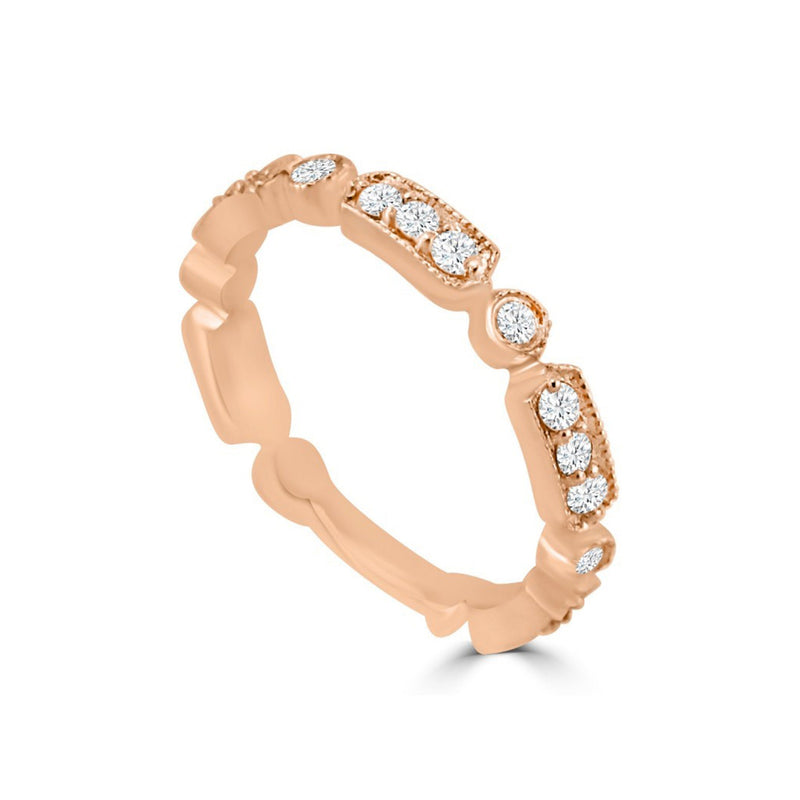 Diamond Art Deco Rose Gold Ring
