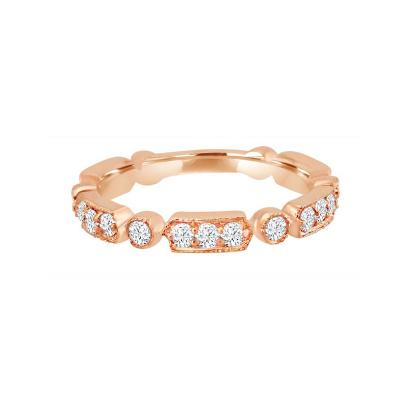 Diamond Art Deco Rose Gold Ring
