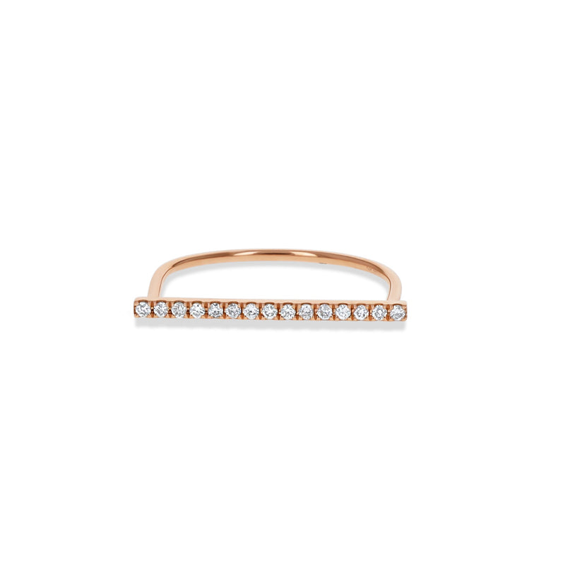 Thin Horizontal Diamond Bar Ring