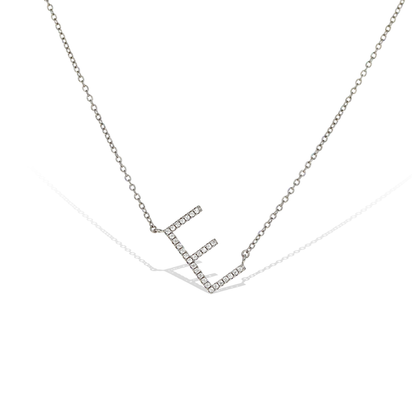 Cz Letter E Necklace