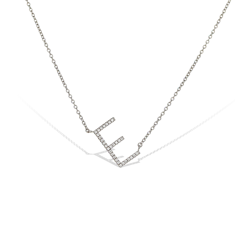 Cz Letter E Necklace