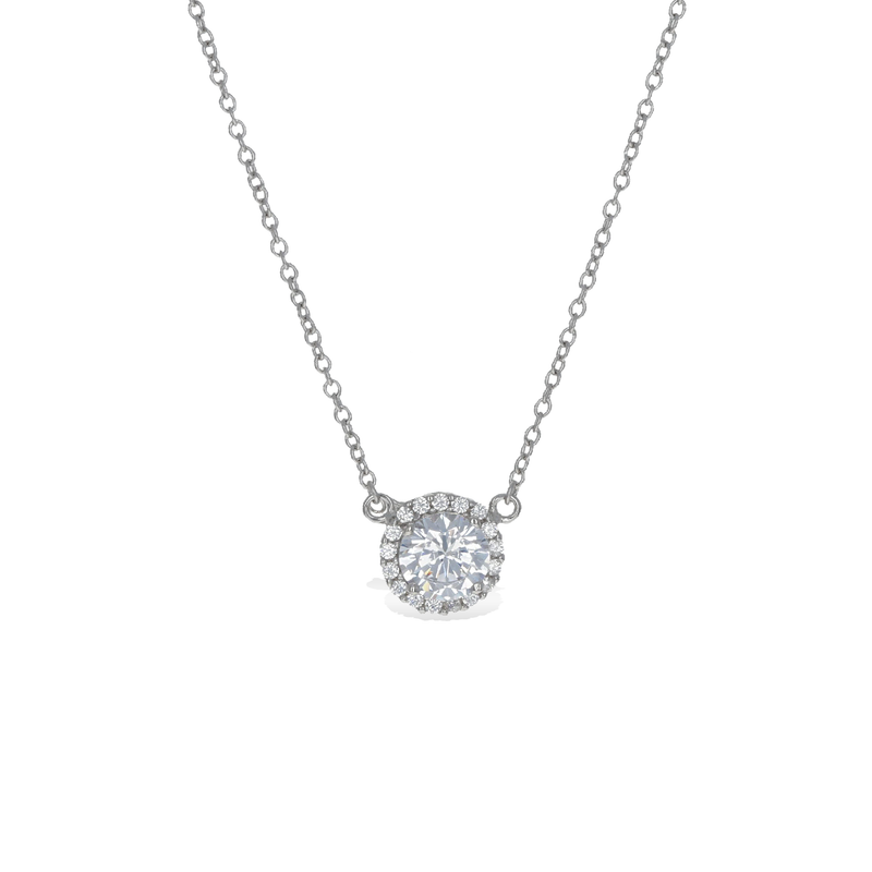 Halo Solitaire Necklace