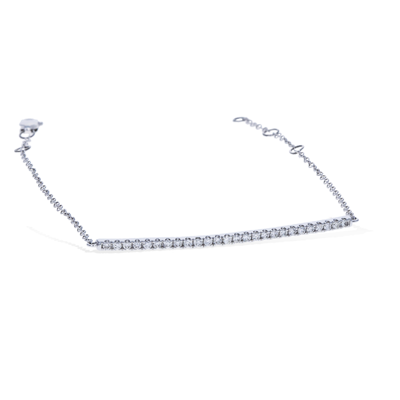 White Gold Thin Diamond Bar Bracelet