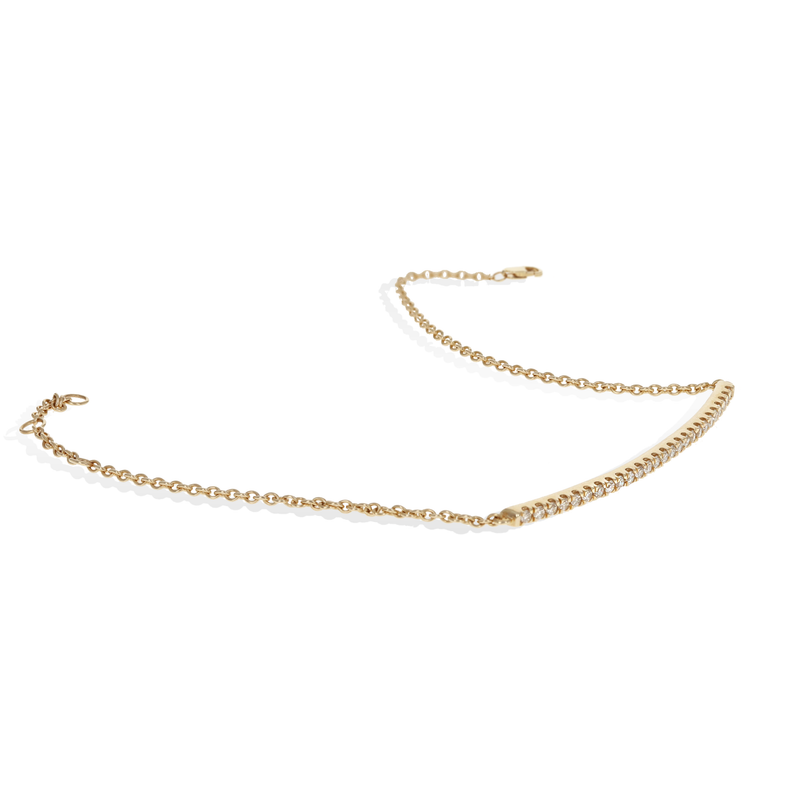 Thin Diamond Bar Bracelet