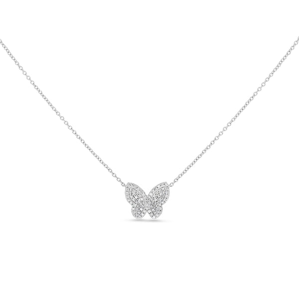 Diamond Butterfly White Gold Necklace